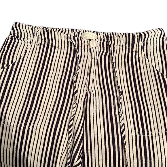 Just Living Women Drawstring Palazzo Striped Pants Button and Zip Closure Small - Picture 3 of 7